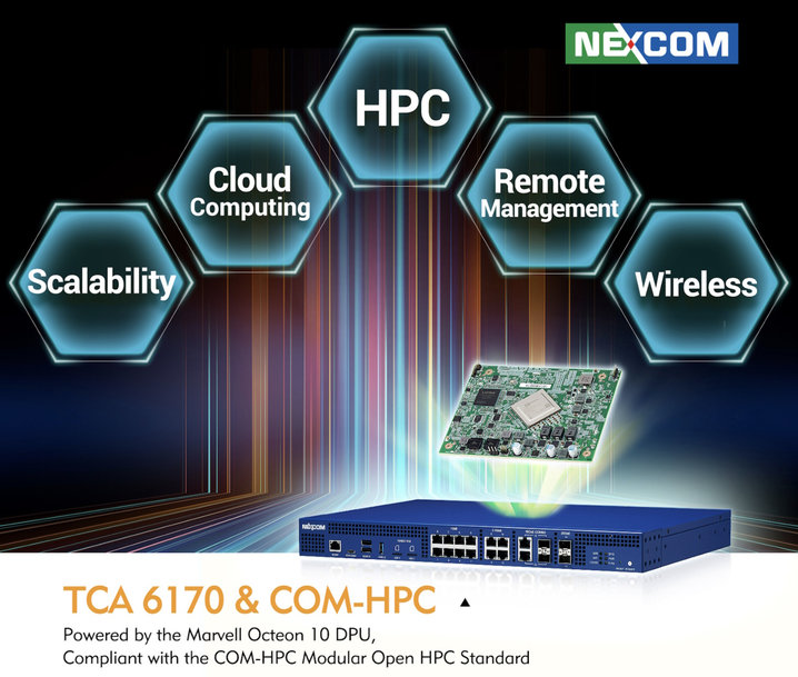 NEXCOM bringt TCA 6710 1U Rackmount mit Arm-basiertem COM-HPC-Modul auf den Markt